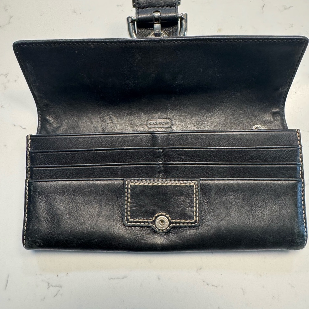 Coach Black Leather Card Holder